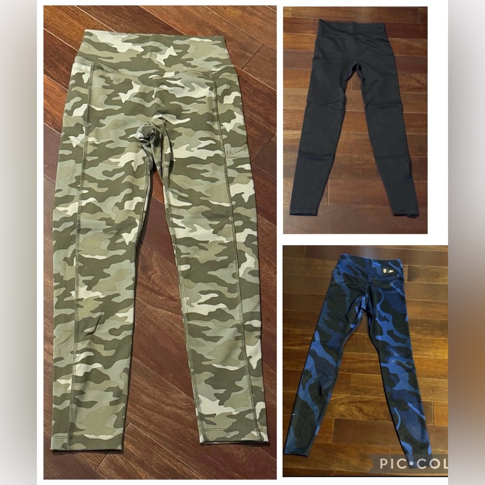Bundle PINK Victoria's Secret Camo and black Leggings extra small BTS athletics
